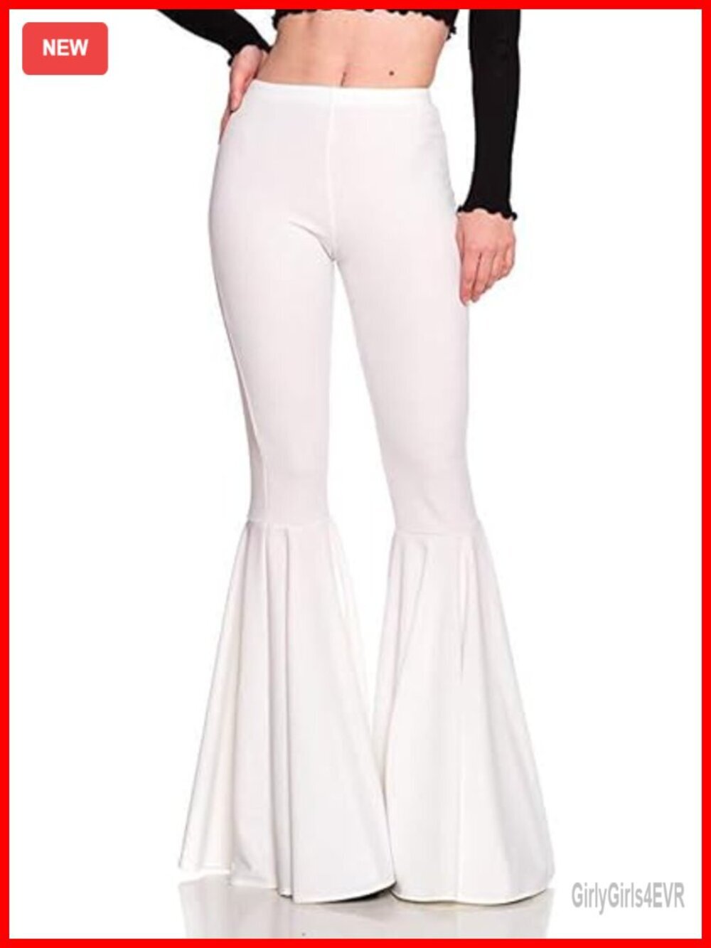High Waisted Flare Pants Solid Pleated Bell Bottoms Stretchy